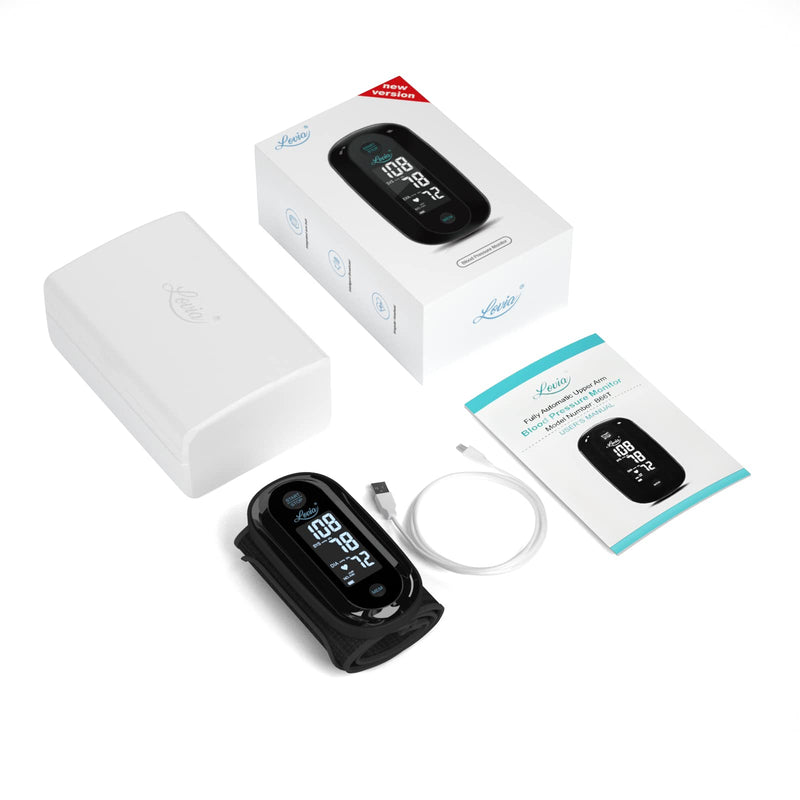 [Australia - AusPower] - Blood Pressure Monitor Upper Arm with One Piece Design, Digital BP Machine for Home Use with Cuff Size 9-14 Inch, Portable Meter, Built-in Battery 