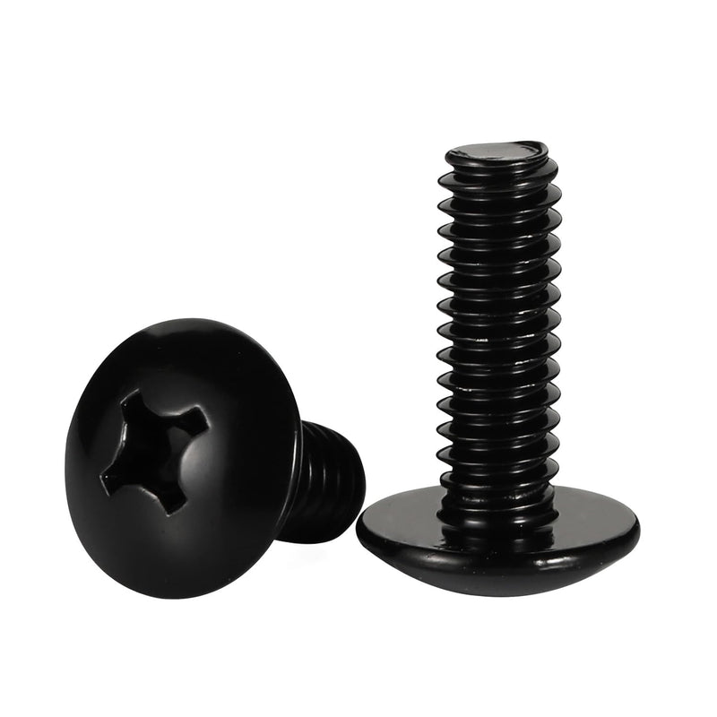 [Australia - AusPower] - #6-32 x 1/2" Truss Head Machine Screws, Full Thread, 18-8 Stainless Steel, Black Finish, Quantity 100 #6-32 x 1/2" 