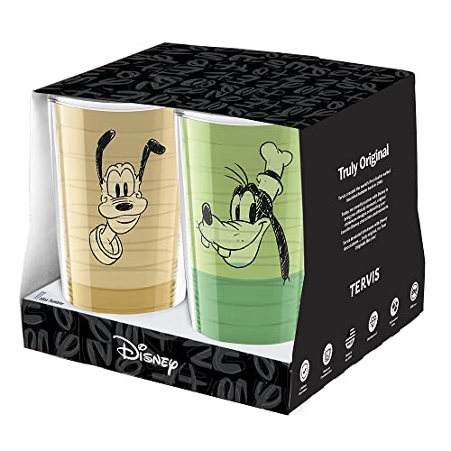 Tervis Disney Fundamentals Collection Made in USA Double Walled Insulated Tumbler Travel Cup Keeps Drinks Cold & Hot, 16oz - 4pk, Assorted