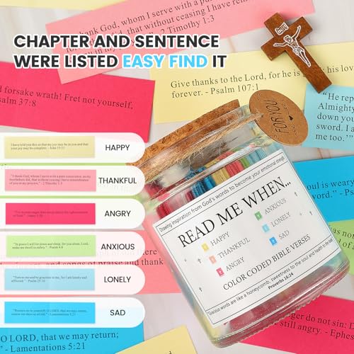 108 Pcs Read This When Bible Verses Jar for Christian, Birthday, Christmas Gifts for Women- Meaningful Gift for Mom, White Elephant Gift, Stocking Stuffer for Kids