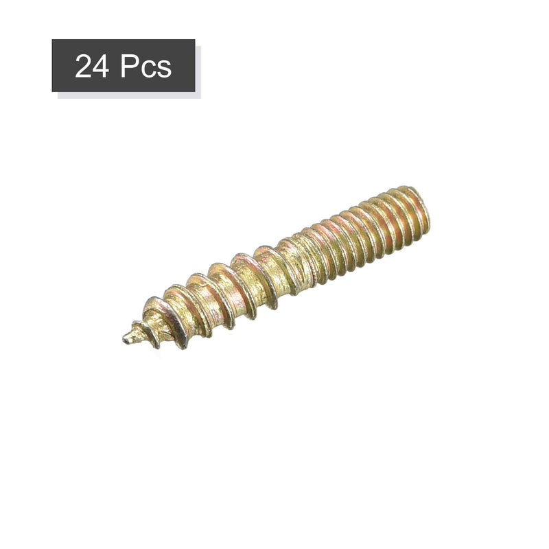 [Australia - AusPower] - uxcell M4x20mm Hanger Bolts, 24pcs Double Ended Thread Dowel Screws for Wood Furniture Connecting 