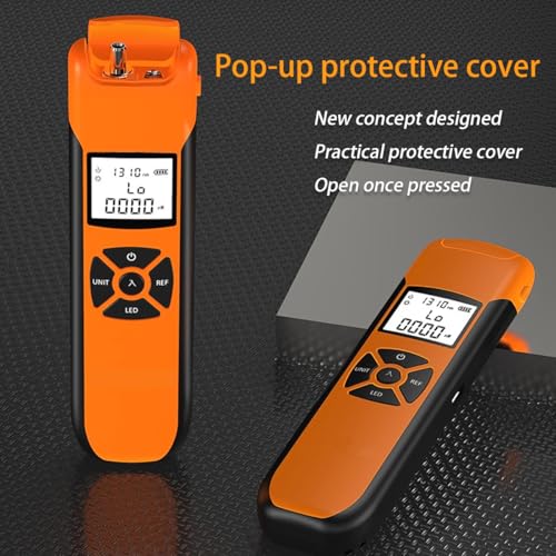 Optical Power Meter, High-Precision Fiber Optic Attenuation Tester, Rechargeable Mini Optical Power Meter FC/SC/ST Universal Interface (-70+6dbm) (-70+6)dbm