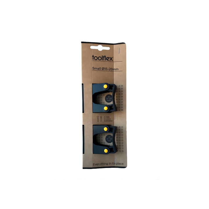 x2 Black Tool Storage Holder Grips Suitable For The Toolflex Wall Rack System Organiser (15 – 20mm)