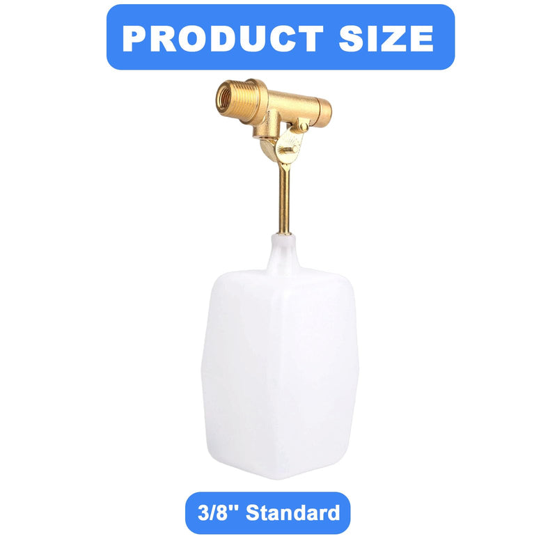[Australia - AusPower] - 3/8" Water Float Valve, Automatic Water Level Control Valve with Adjustable Arm for Pools Fountains Tanks & Auto-Fill Systems 