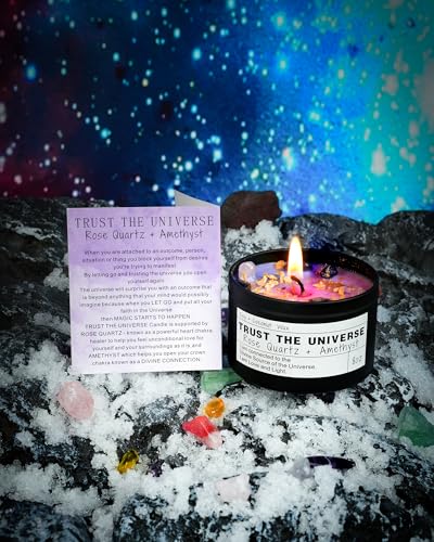 Healing Candles, Manifestation Magical Candles, Energy, Chakras, Law of Attraction, Gifts to Empower Women, Birthday Graduation Gifts, Emotional Support. (Trust THE Universe) TRUST THE UNIVERSE