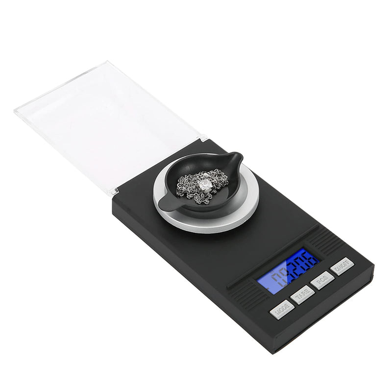 [Australia - AusPower] - Digital Milligram Jewelry, LED Digital Display Mini Portable High Precision 0.001g Pocket Jewelry with Calibration Weights Tweezers and Weighing Pans (10g) 