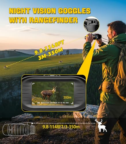 4K Night Vision Binoculars with 350m Rangefinder, 36MP，32GB