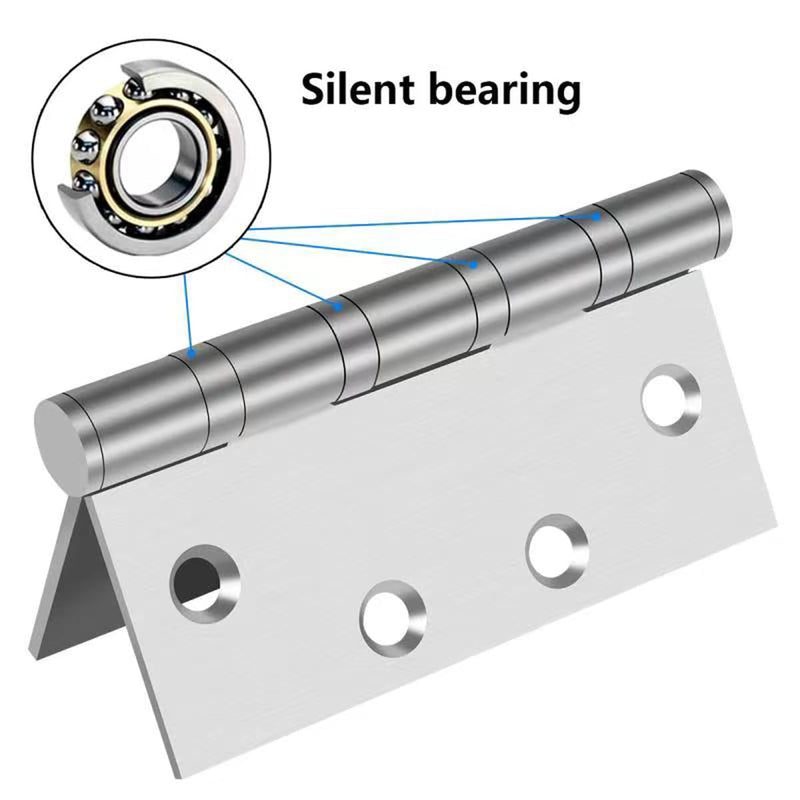 Heavy Duty Hinges,304 Stainless Steel Door Hinges 4-1/2 Inch,4.5"x 4" Ball Bearing Door Hinge with Square Corners -2 Pack (Silver) Silver