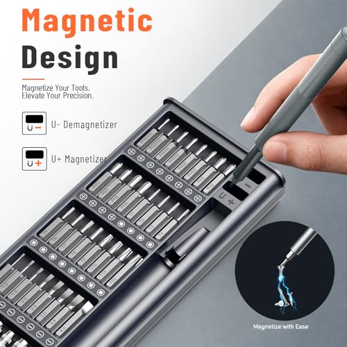 Katerk 80-in-1 precision mini magnetic screwdriver set with assorted bits for small repairs