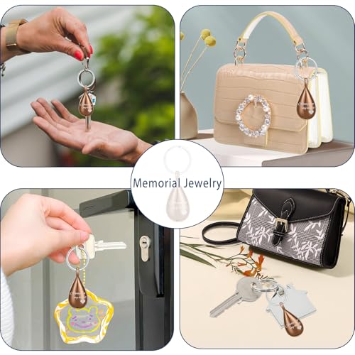 Cremation Keychain for Ashes Always In My Heart Urn Locket Cremation Jewelry Teardrop Memorial Keepsake Keychain Coffee