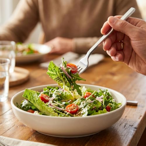 Alata Cube 8-Piece 8.1 Inches Forged Stainless Steel Dinner Forks, Mirror Finish, Dishwasher Safe