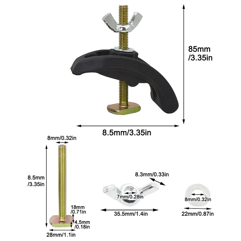 [Australia - AusPower] - 4 Pcs Arcuate Press Plate Clamp - T Track Hold Down Clamps Engraving Machine Pressure Plate Clamp Fixture Clamp for Woodworking and Metalworking(Black) Black 
