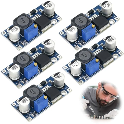 Pack of 5 XL6009 Boost Converter Module DC to DC 3.0-30V to 5-35V Output Voltage Adjustable Step Up Board for Arduino DIY Electronic Projects