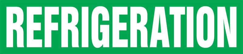 Accuform RPK607STB Snap Tite "Refrigeration" Pipe Marker for 1-1/2" to 2" OD Pipe, 9" H x 1 1/2" L x 8" W, White on Green