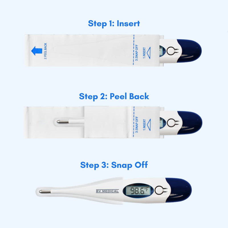 [Australia - AusPower] - Digital Thermometer Rigid Tip 10sec. W/100 Probe Covers Pack 