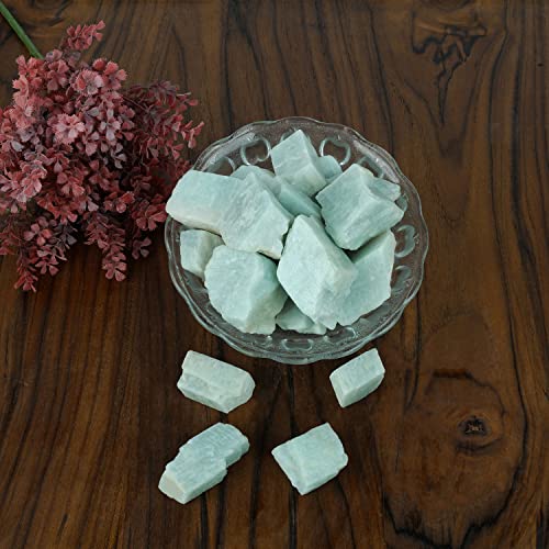 Amazonite Crystal - Bulk Rough Stones and Crystals - Rock Tumbler - Polished Rocks - Raw Crystals - Stones - Rocks for Tumbling - Table Decor - Crystal Gifts