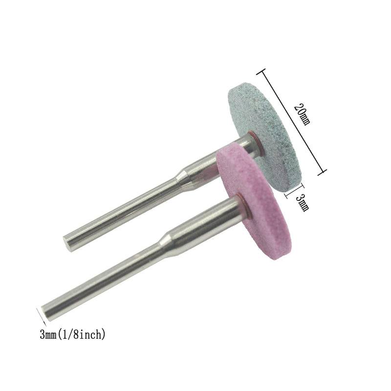 [Australia - AusPower] - 20 Pcs Grinding Stone Sanding Wheels - 1/8 Inch Shank Quickly Change Abrasive Stone Mounted Grinding Sharpening Wheel for Dremel Rotary Tool 