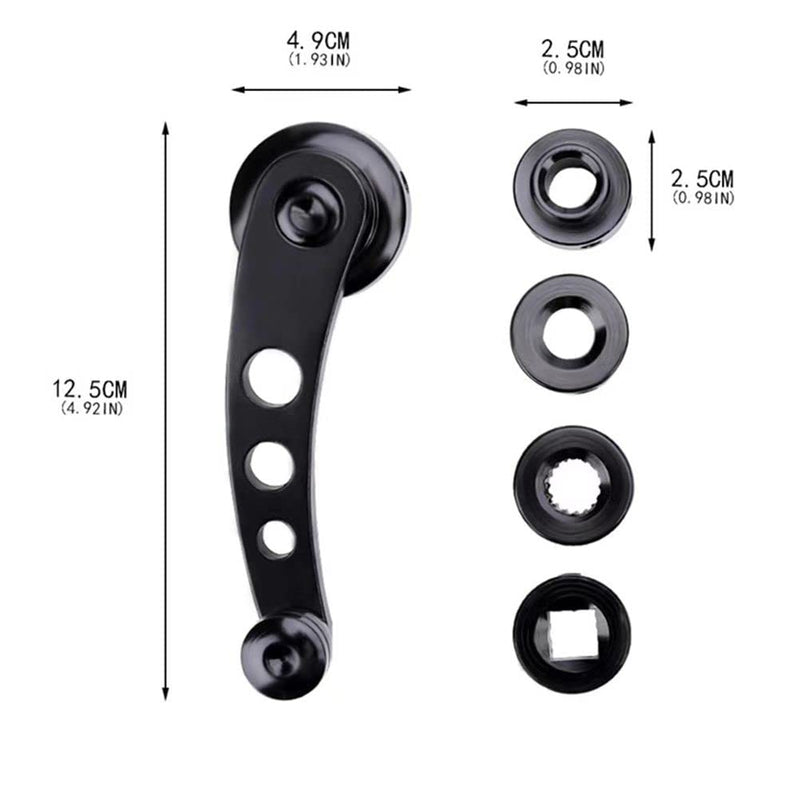 [Australia - AusPower] - 2PC Universal Window Crank Handle, Aluminum Car Window Opener Handle Kit, Replacement Winder Crank Kit for Auto Vehicle (Black) Black 