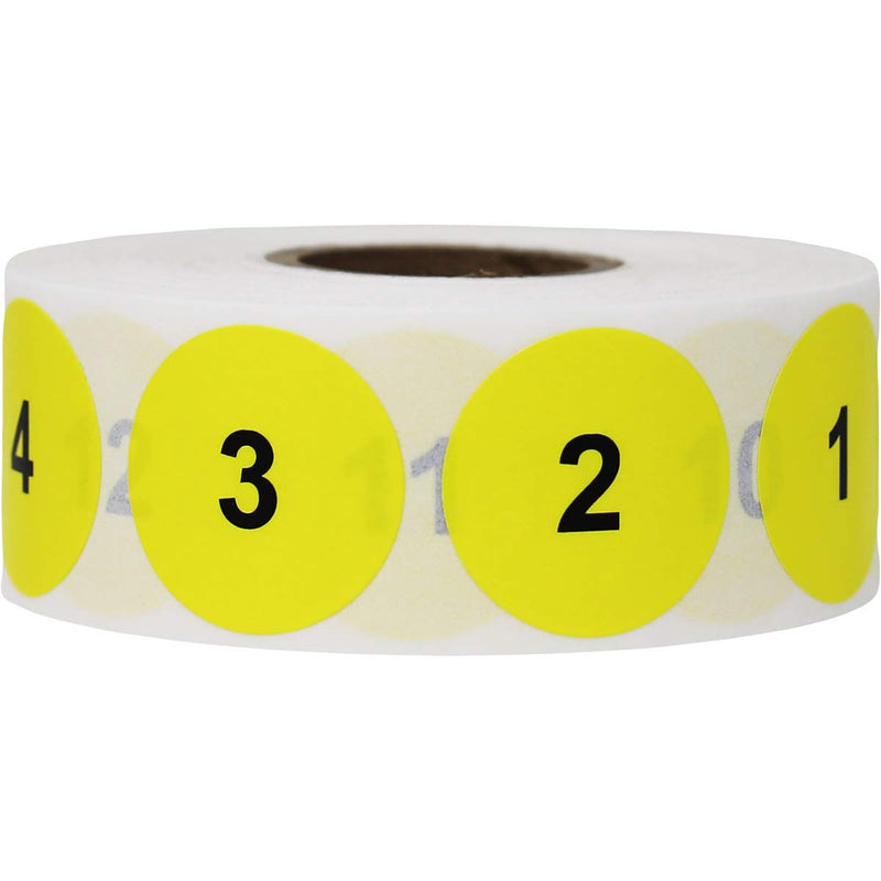 1-1000 1" Yellow and Black Consecutive Numbers 1-1000