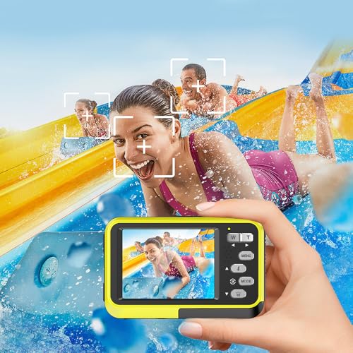 Mercanova 5K Underwater Camera, Waterproof, 48MP, Dual Screen, Green