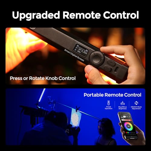PHOTOOLEX Magnetic Light Wand, 360° RGB Tube Light, LED Video Light Stick 320mm