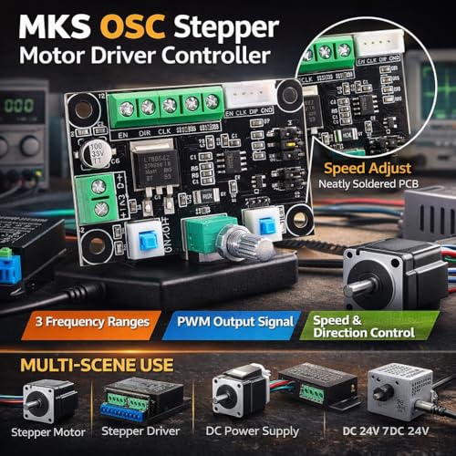 Stepper Motor Drive Controller MKS OSC Stepper Motor Driver PWM Speed Control Pulse Generator Module with High Medium and Low Frequency Signal