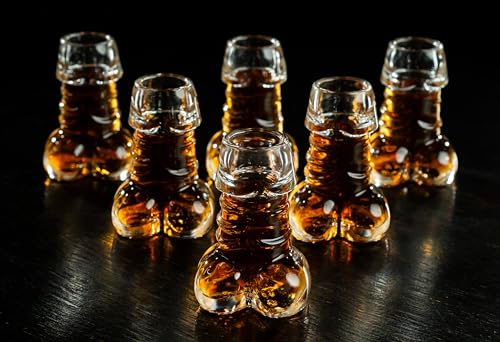 Funny Shot Glasses Set of 6, Cups for Bachelorette Party, Gag Gift