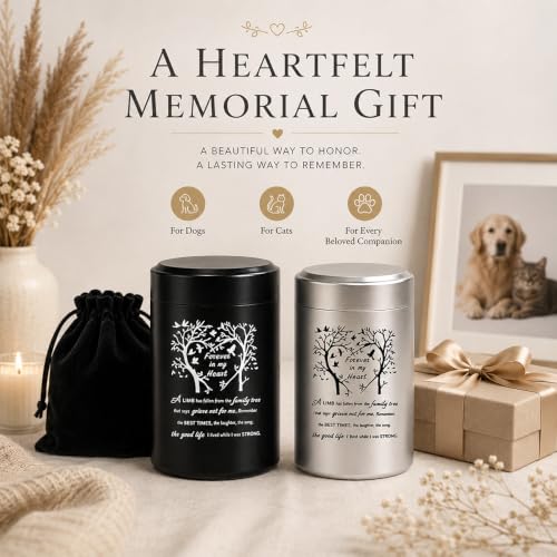 Small Urns for Human Ashes, 4Pcs Metal Ashes Urn with Tree of Life Pattern
