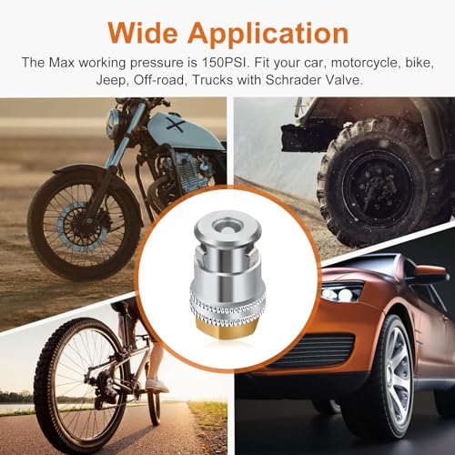 Unifizz Lock On Air Chuck Brass Open Flow Straight Locking Air Chuck Quick Connect 1/4'' FNPT Tire Chuck for Pressure Gauge Tire Inflator Compressor Accessories