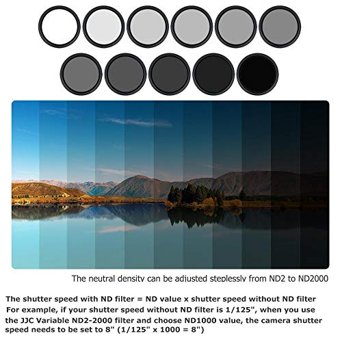 JJC 58mm ND Filter ND2-2000 VND Variable Neutral Density Adjustable Fader
