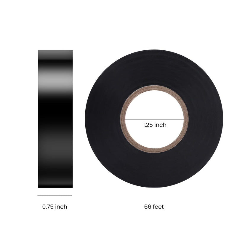 Lichamp 10-Pack Black Electrical Tape Waterproof, 3/4 in x 66ft, Industrial Grade UL/CSA Listed High Temp Electrical Tape Electric Super Vinyl