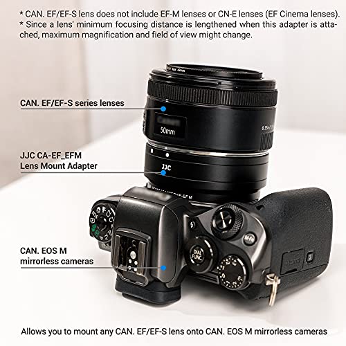 JJC EF-EOS M Lens Mount Adapter for Canon EF/EF-S Lens to Canon EF-M Camera EF-EOS M Adapter