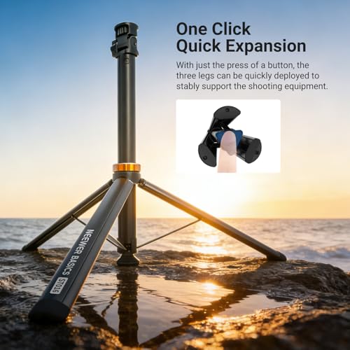 NEEWER Basics Photography Light Stand, 81" Extendable Metal Portable Adjustable Camera Tripod for Continuous Output Lighting, 1/4" Screw Compatible with Canon Nikon Sony DSLR Webcam Pocket 3, ST016