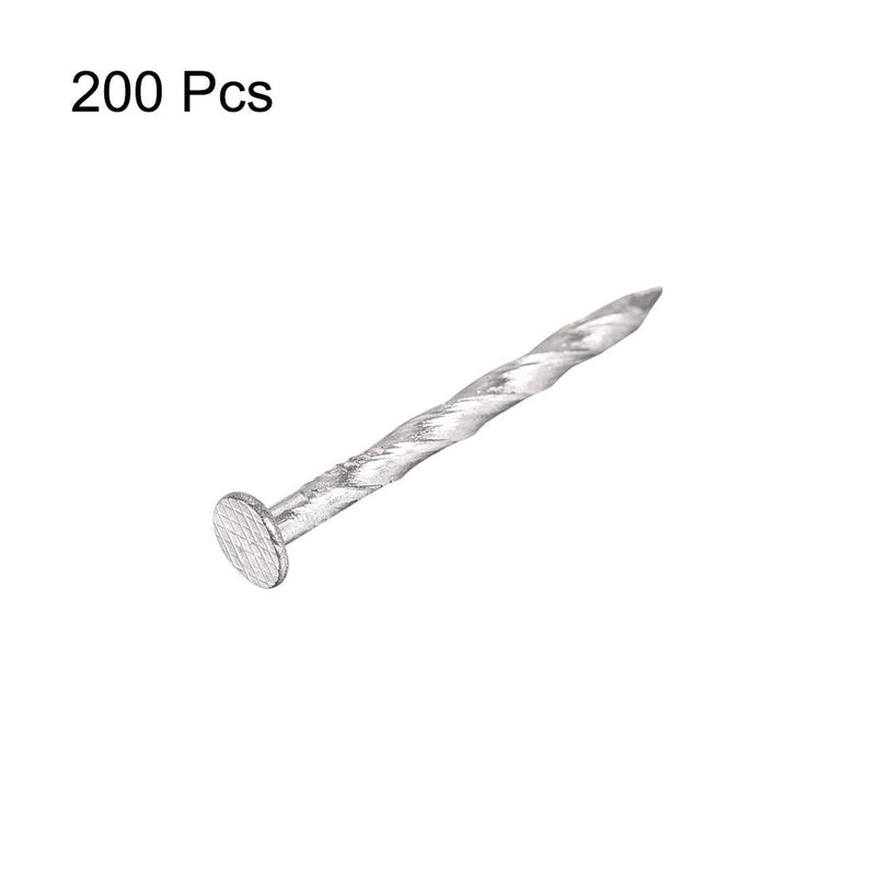 [Australia - AusPower] - uxcell Spiral Deck Nails Stainless Steel Nail Spiral Shank 32mmx2mm(LxD), 200 Pcs 