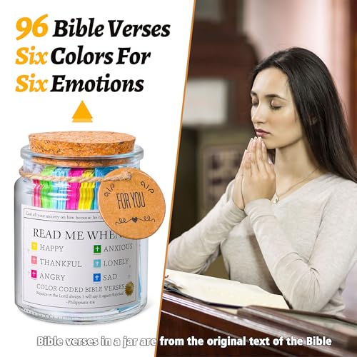 Bible Verse Jar, Read Me When Bible Verses Jar for Daily Encouragement Bible Jar of Emotions and Feelings
