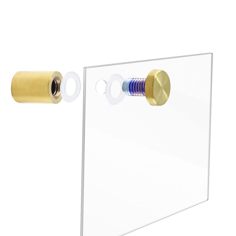 [Australia - AusPower] - 1/2" x 3/4" Sign Standoff Screws 12 Pcs Wall Standoff Mounts, Acrylic Standoff Screws Glass Standoff Acrylic Wall Mount Hardware Kit for Glass Acrylic Signs Boards, Gold 1/2" x 3/4",12 Pcs 