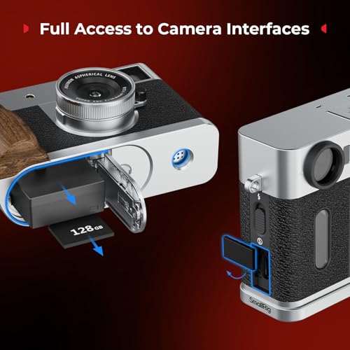 SMALLRIG X Half Wooden L-Shaped Mount Plate for FUJIFILM, L Plate with Ergonomic Wood Side Handle, Includes Hot Shoe Cover (Silver) - 5223 Silver