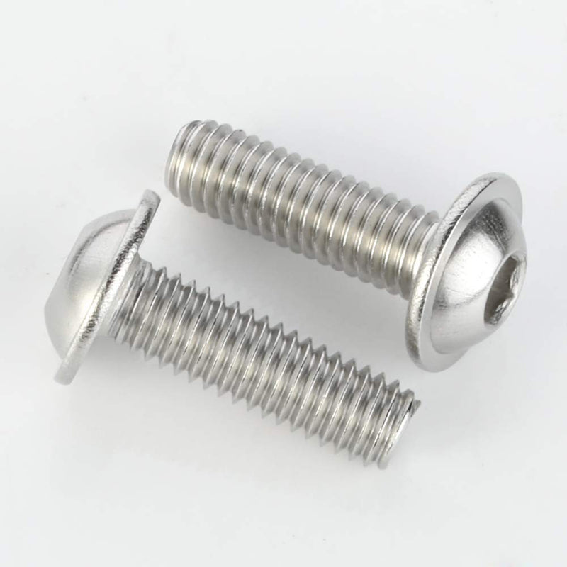 [Australia - AusPower] - M6-1.0 x 16mm Flanged Button Head Socket Cap Screws, Stainless Steel 18-8 (304), Bright Finish, Full Thread, Allen Socket Drive, 25 PCS M6 x 16mm 