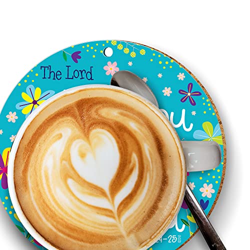 Christian Hanging Decoration or Coaster, Scripture, Bless You (teal) Bless You (Teal)