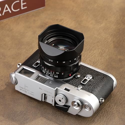 Haoge Bayonet Metal Square Lens Hood for Voigtlander NOKTON 35mm F1.2 II/III,40mm F1.2,50mm F1.2 Aspherical Lens for VM Mount Accessories LH-VM35-NB Black,with Cap
