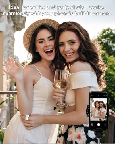 Multi-Function Bluetooth Page Turner TikTok Scrolling Ring Ideal for E-Readers/TikTok Videos/Camera Recording Compatible with Kindle/Kobo/iOS/Android (White) White