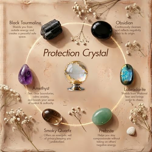 Spiritual Protection Crystal Set - 6 Healing Stones Spiritual Protection Crystal Set