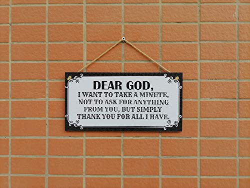 CARISPIBET Dear God house decorative sign faith religion belief gratitude home ornament living room gift 6" x 12''