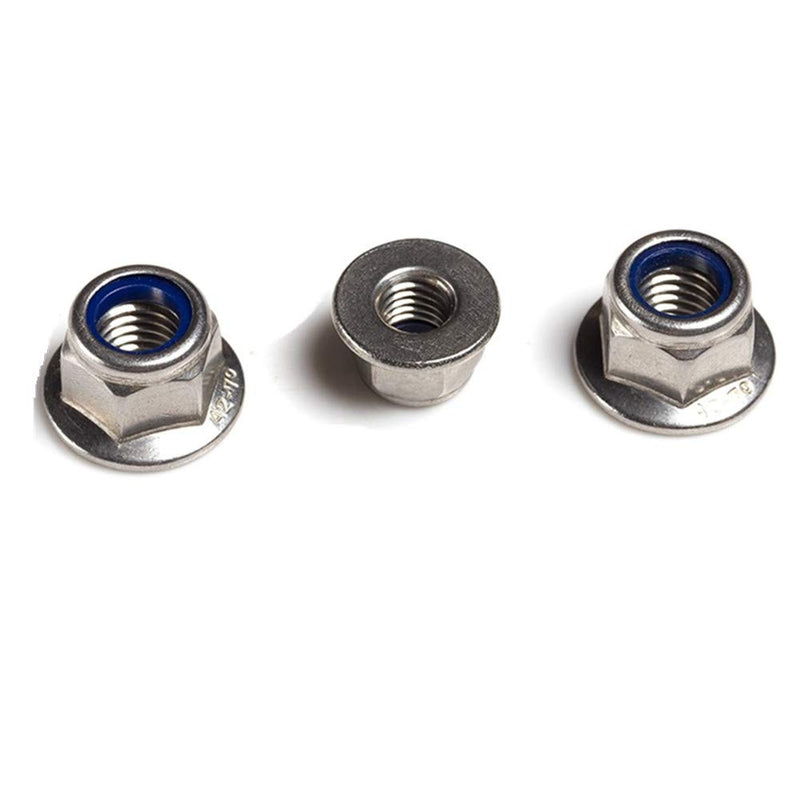 [Australia - AusPower] - FullerKreg (Pack of 20) M6 x 1.0 A2 Stainless Steel DIN 6926 Hex Flange Nylon Insert Lock Nuts, 18-8 Stainless Steel 304, Bright Finish M6 20PCS 