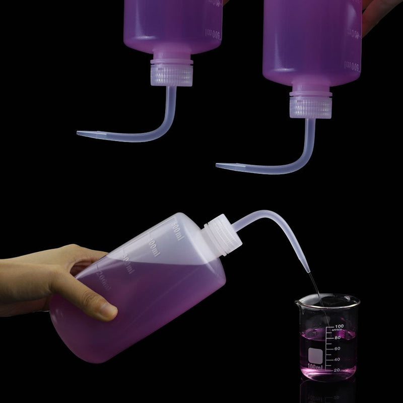 [Australia - AusPower] - DEPEPE 6pcs 500ml Plastic Safety Wash Bottles - Lab Squeeze LDPE Squirt Tattoo Bottle With Narrow Mouth and Scale Labels (17oz x 6) 