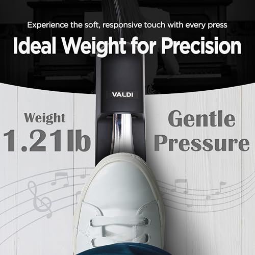 VALDI BP-3 Sustain Pedal - Universal Pedal for Keyboard Piano, Digital Pianos, MIDI Keyboards & Synths - Conversion Switch for All Brands - 1/4'' Jack, Anti-Slip Design, Extended Cable (BLACK) BLACK