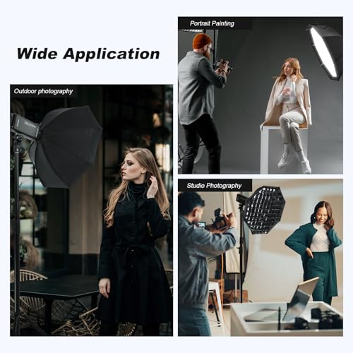 Godox AD-S7 48cm/18.9inch Softbox for Godox AD200 AD200Pro AD200Pro II AD360II, Quick Set up Release Soft Box with Grid Diffuser Carry Bag