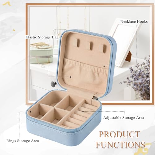 6 Pcs Small Jewelry Box, Portable Travel Case PU Leather Organizer