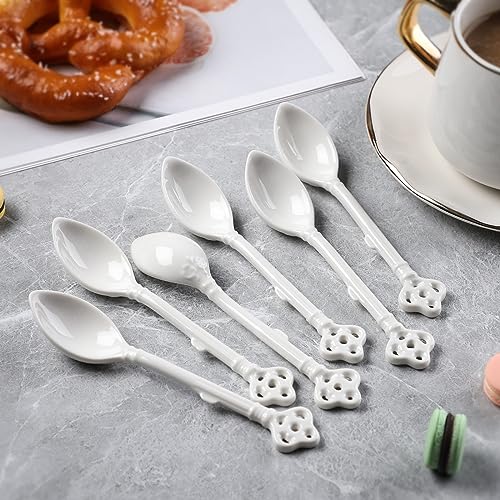Espresso Spoons Set of 12, Ceramic Coffee Spoons, Demitasse Espresso Spoons White