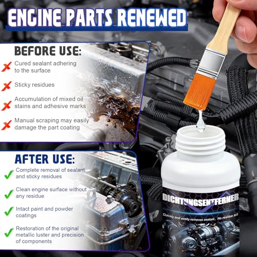Seal Remover, Seal Cleaner, Sealing Adhesive Remover, Silicone Remover Car, Suitable for Engines, Sealants, Sticky Residues, etc., 100 ml